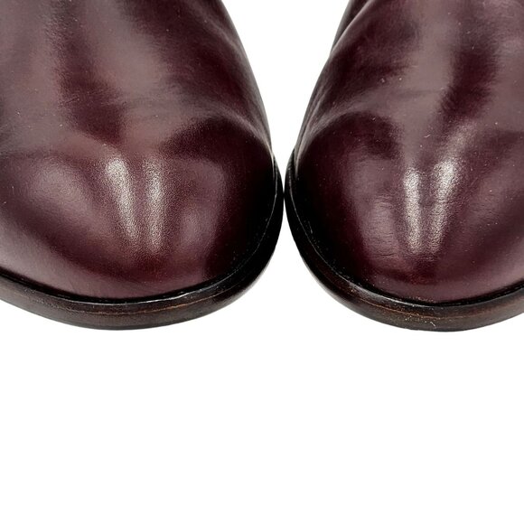 14D Vintage NEW Bally Calfskin Leather Dress Boots Burgundy Brown Italy with Box - Picture 14 of 16